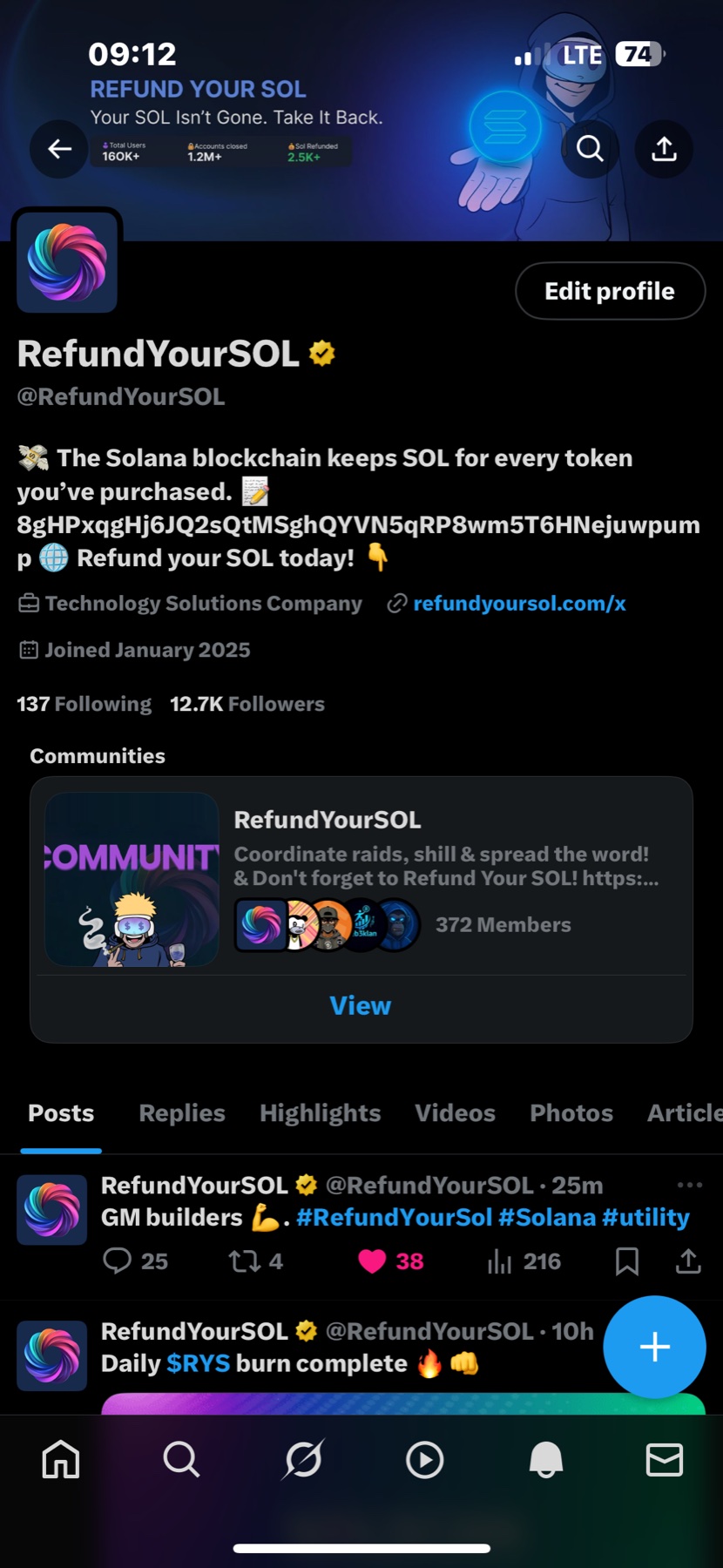 RefundYourSOL — before, 12.7K followers